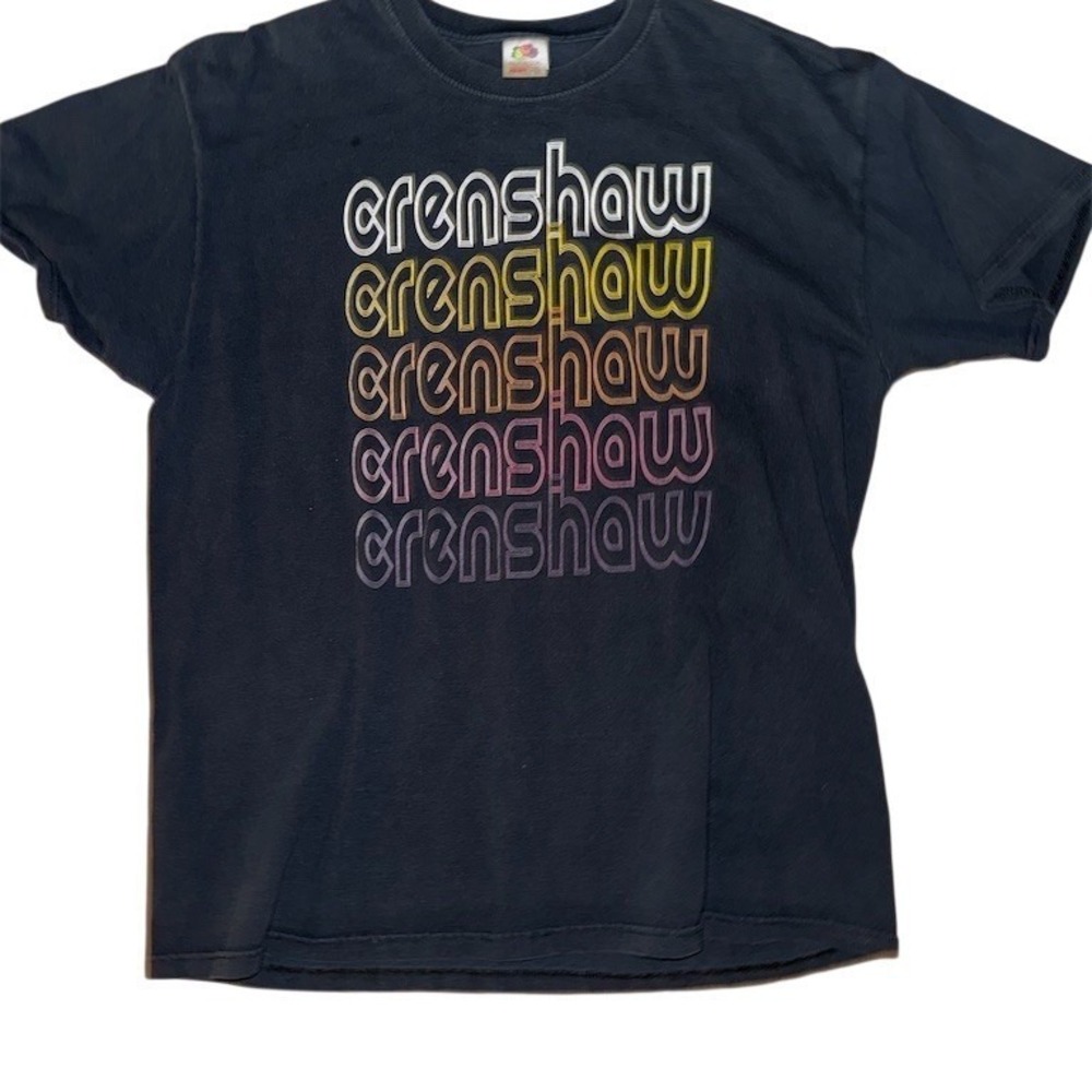The Marathon Clothing T-Shirt Men's M Black Crenshaw‎ Rainbow Logo Graphic Vtg
